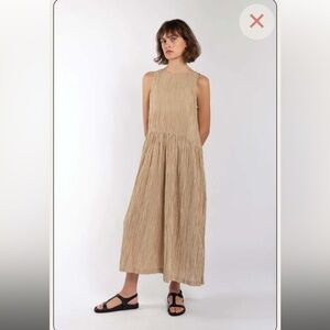 Elegant Tan Midi Dress
